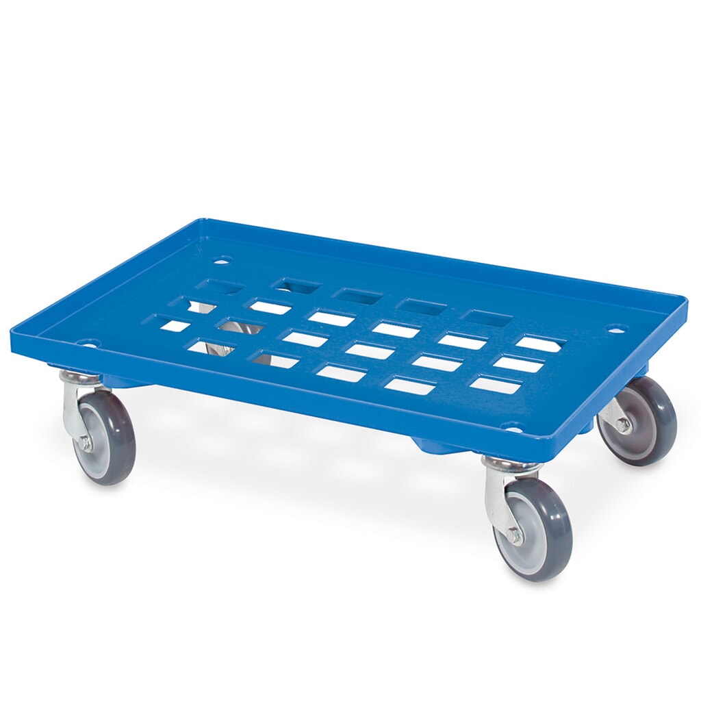 Carrello per trasporto per i contenitori Euro 600 x 400 mm, con pannello a griglia, portata 250kg, blu Immagine del prodotto: Carrello per trasporto per i contenitori Euro 600 x 400 mm, con pannello a griglia, portata 250kg, blu