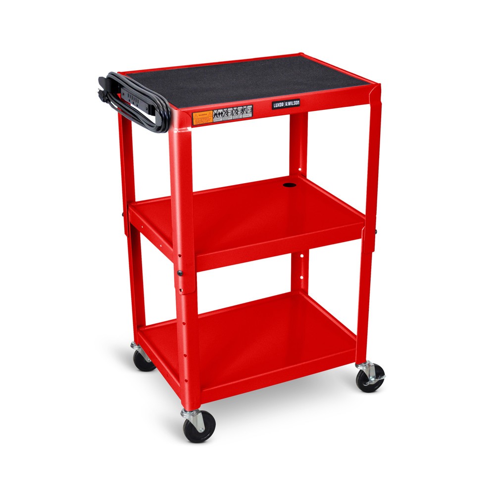 Immagine del prodotto: Carrello per ufficio e carrello porta-documenti, 3 ripiani, rosso