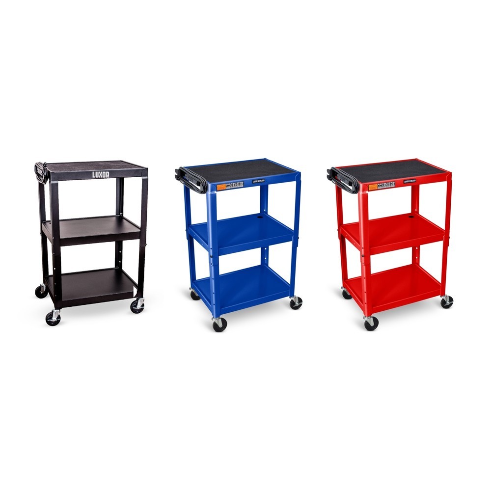Immagine del prodotto n. 2: Carrello per ufficio e carrello porta-documenti, 3 ripiani, con vano inferiore, rosso