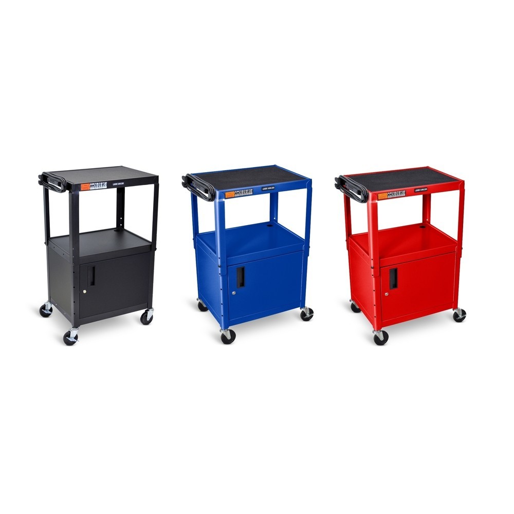 Immagine del prodotto n. 2: Carrello per ufficio e carrello porta-documenti, 3 ripiani, con vano inferiore, nero