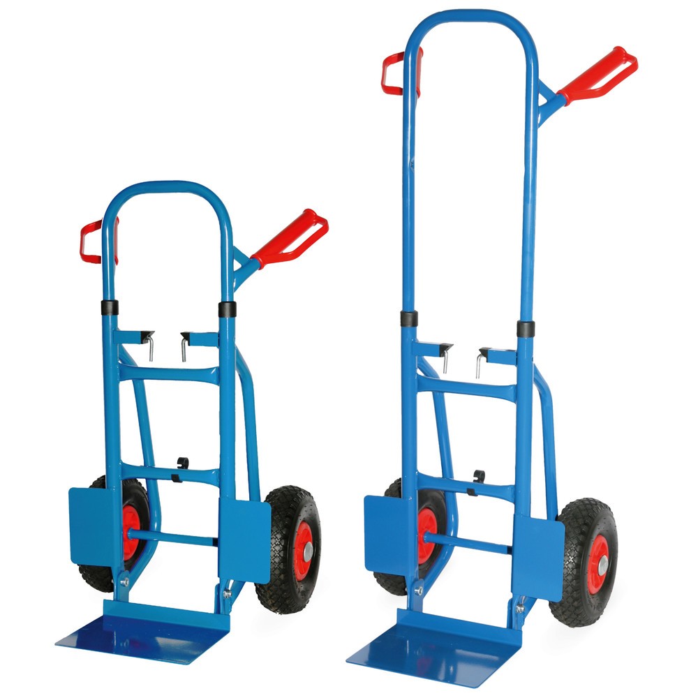 Immagine del prodotto: Carrello pieghevole HEMMDAL in acciaio tubolare, staffa abbassabile, portata 250 kg, pala LxP 270 x 200 mm
