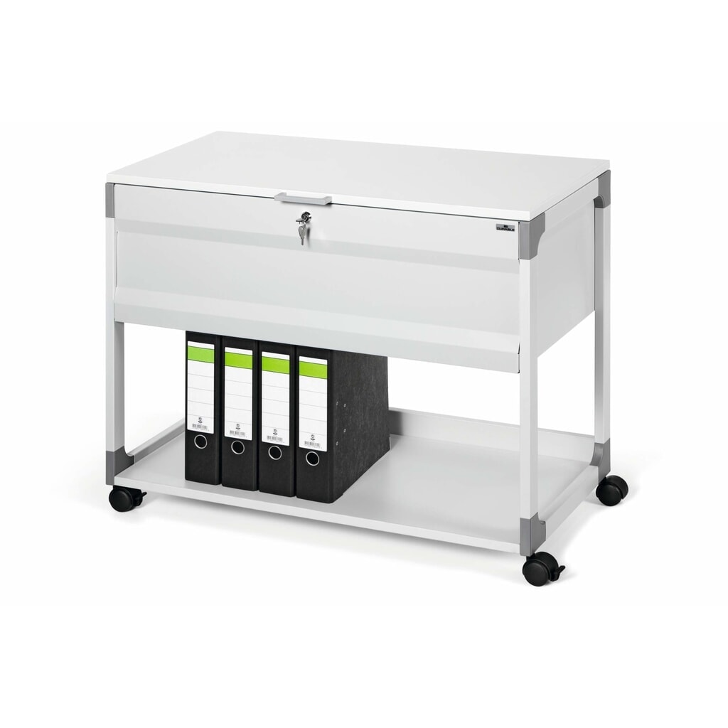 Carrello porta cartelle per 100 cartelle + piano di appoggio raccoglitori, grigio, richiudibile Immagine del prodotto n. 2: Carrello porta cartelle per 100 cartelle + piano di appoggio raccoglitori, grigio, richiudibile