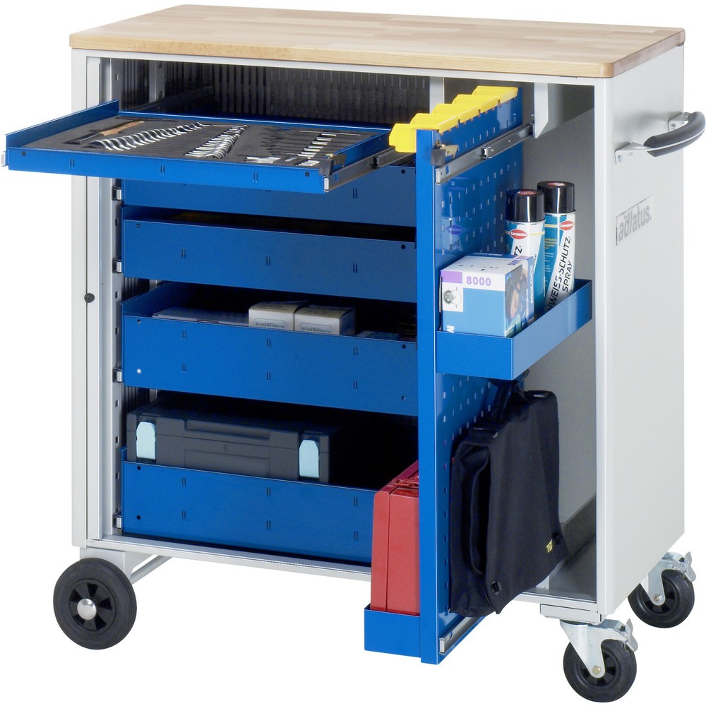 Immagine del prodotto n. 1: Carrello portautensili RAU serie adlatus, AxLxP 1.080 x 1.025 x 520 mm, 5 cassetti 1 x 40, 2 x 105, 2 x 130 mm, piano di lavoro in faggio