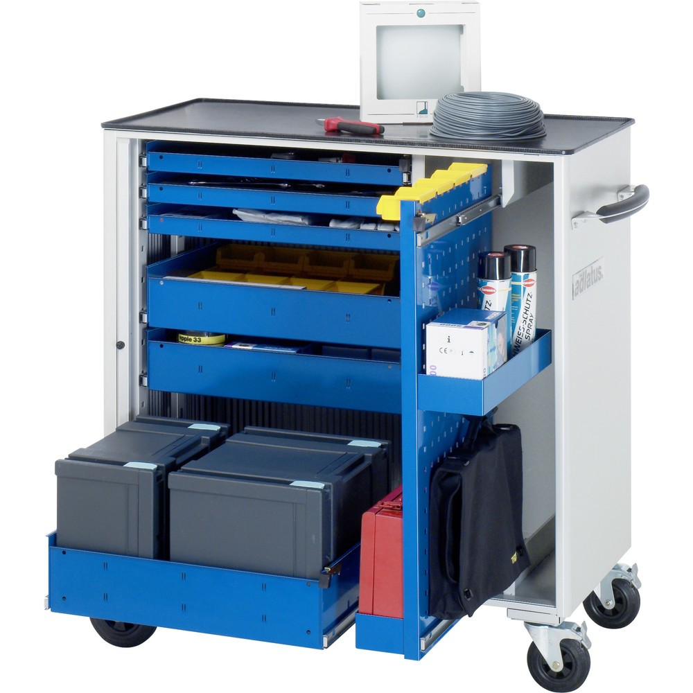 Immagine del prodotto: Carrello portautensili RAU serie adlatus, AxLxP 1.080 x 1.025 x 520 mm, 6 cassetti 3 x 40, 2 x 105, 1 x 130 mm, piano di lavoro in metallo