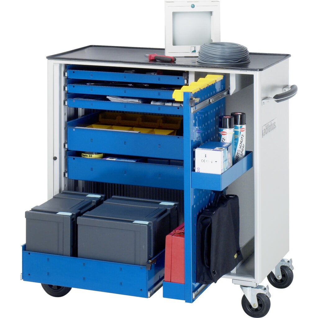 Immagine del prodotto n. 1: Carrello portautensili RAU serie adlatus, AxLxP 1.080 x 1.025 x 520 mm, 6 cassetti 3 x 40, 2 x 105, 1 x 130 mm, piano di lavoro in metallo