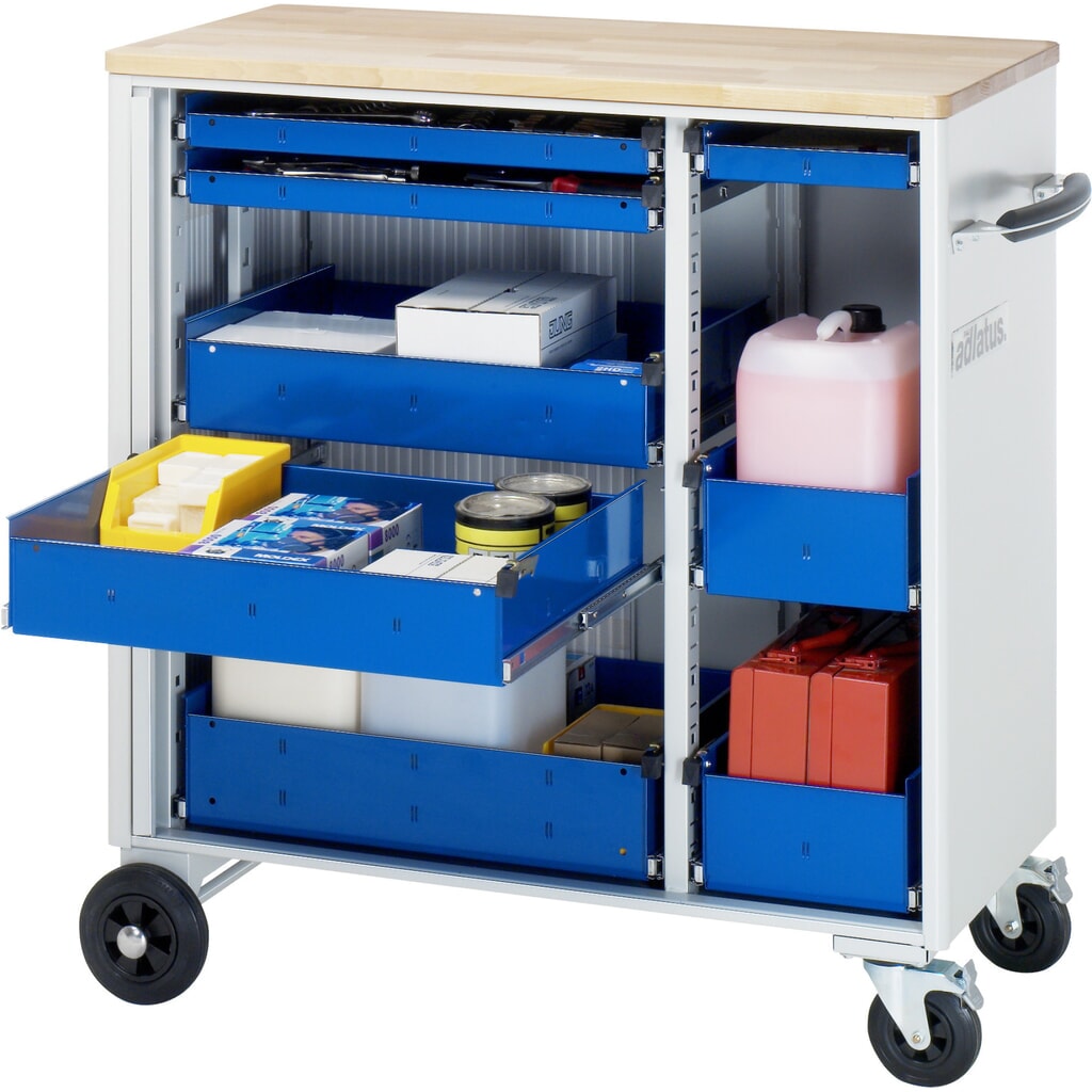Immagine del prodotto n. 1: Carrello portautensili RAU serie adlatus, AxLxP 1.080 x 1.025 x 520 mm, 8 cassetti 3 x 40, 2 x 105, 3 x 130 mm, piano di lavoro in faggio