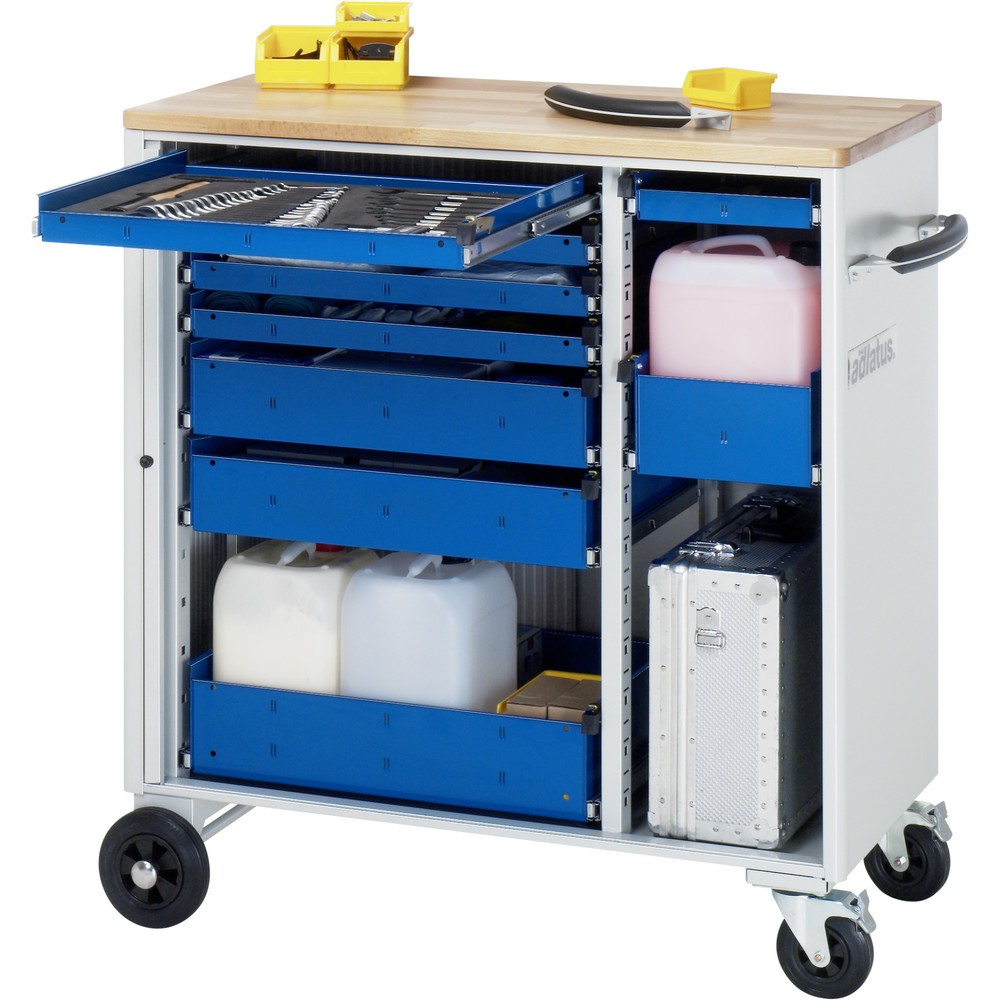 Immagine del prodotto n. 1: Carrello portautensili RAU serie adlatus, AxLxP 1.080 x 1.025 x 520 mm, 9 cassetti 5 x 40, 2 x 105, 2 x 130 mm, piano di lavoro in faggio