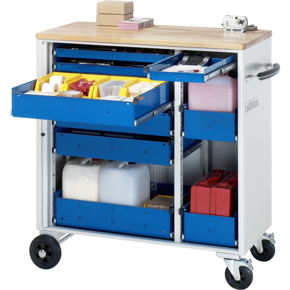 Immagine del prodotto n. 1: Carrello portautensili RAU serie adlatus, AxLxP 1.080 x 1.025 x 520 mm, 9 cassetti 3 x 40, 3 x 105, 3 x 130 mm, piano di lavoro in faggio