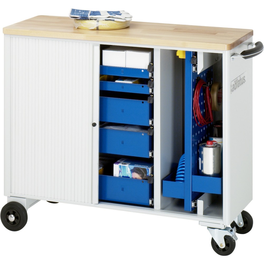 Immagine del prodotto n. 4: Carrello portautensili RAU serie adlatus, AxLxP 860 x 1.025 x 400 mm, 5 cassetti 2 x 40, 3 x 105 mm, piano di lavoro in faggio