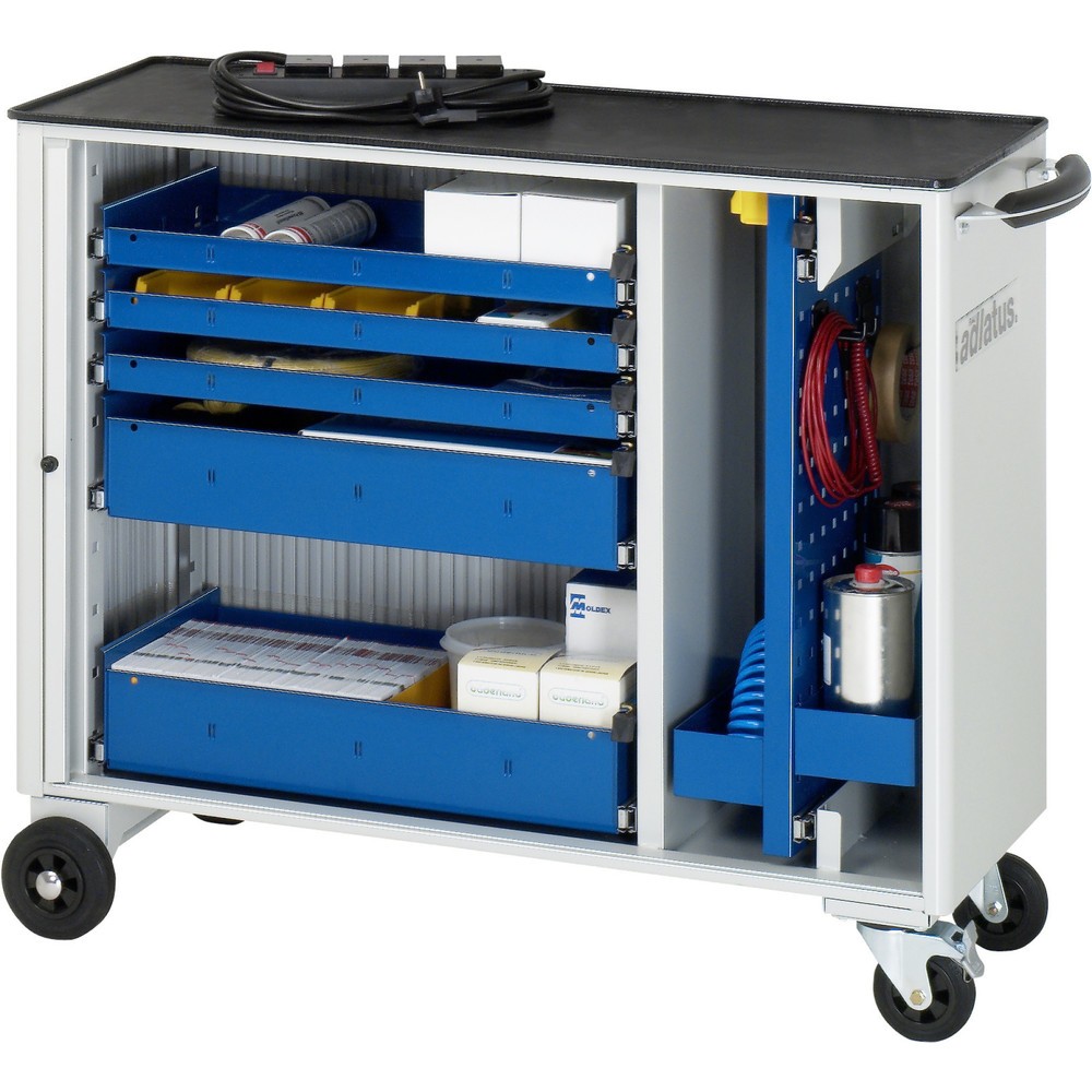 Immagine del prodotto: Carrello portautensili RAU serie adlatus, AxLxP 860 x 1.025 x 400 mm, 5 cassetti 3 x 40, 2 x 105 mm, piano di lavoro in metallo