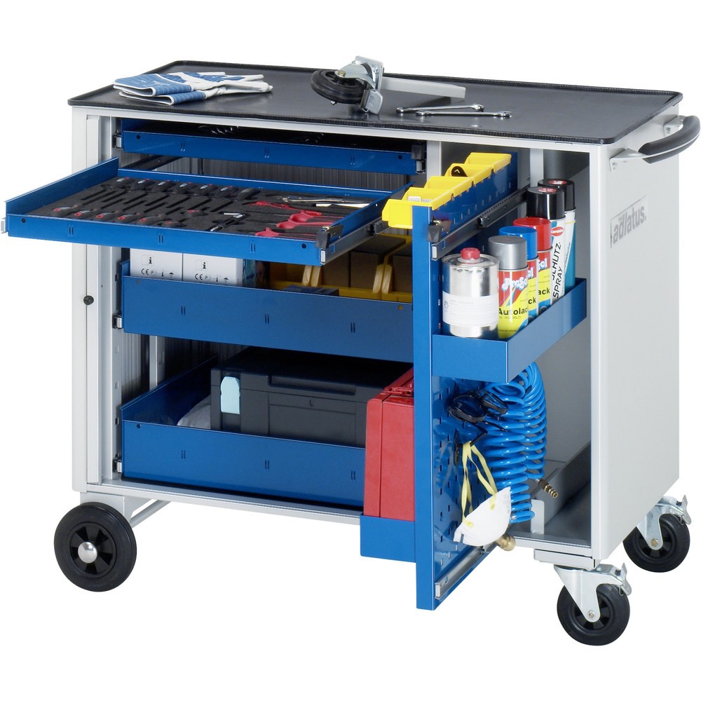 Immagine del prodotto n. 1: Carrello portautensili RAU serie adlatus, AxLxP 890 x 1.025 x 520 mm, 4 cassetti 2 x 40, 1 x 105, 1 x 130 mm, piano di lavoro in metallo
