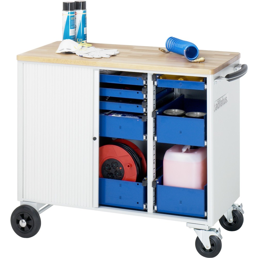 Immagine del prodotto n. 3: Carrello portautensili RAU serie adlatus, AxLxP 890 x 1.025 x 520 mm, 8 cassetti 3 x 40, 1 x 105, 1 x 130 mm, piano di lavoro in faggio