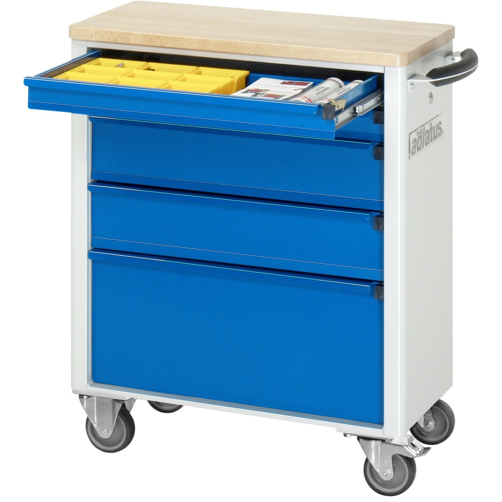 Carrello portautensili RAU serie adlatus 700, AxLxP 860 x 700 x 350 mm, 5 cassetti 2 x 65, 2 x 130, 1 x 260 mm, piano di lavoro in faggio Immagine del prodotto: Carrello portautensili RAU serie adlatus 700, AxLxP 860 x 700 x 350 mm, 5 cassetti 2 x 65, 2 x 130, 1 x 260 mm, piano di lavoro in faggio