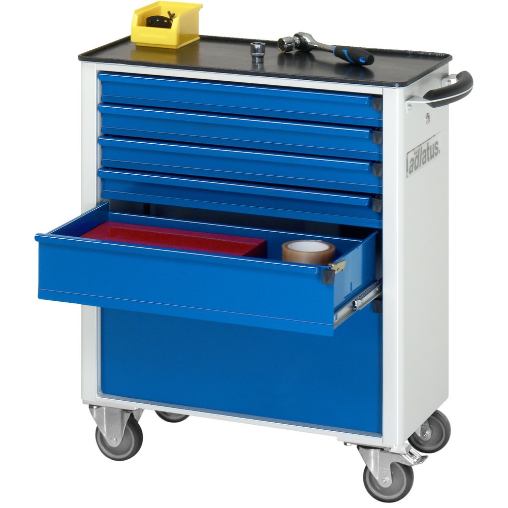 Immagine del prodotto n. 1: Carrello portautensili RAU serie adlatus 700, AxLxP 860 x 700 x 350 mm, 6 cassetti 4 x 65, 1 x 130, 1 x 260 mm, piano di lavoro in metallo