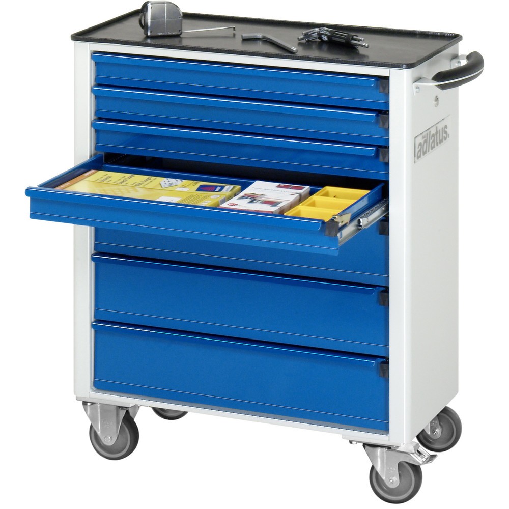 Immagine del prodotto n. 1: Carrello portautensili RAU serie adlatus 700, AxLxP 860 x 700 x 350 mm, 7 cassetti 4 x 65, 3 x 130 mm, piano di lavoro in metallo