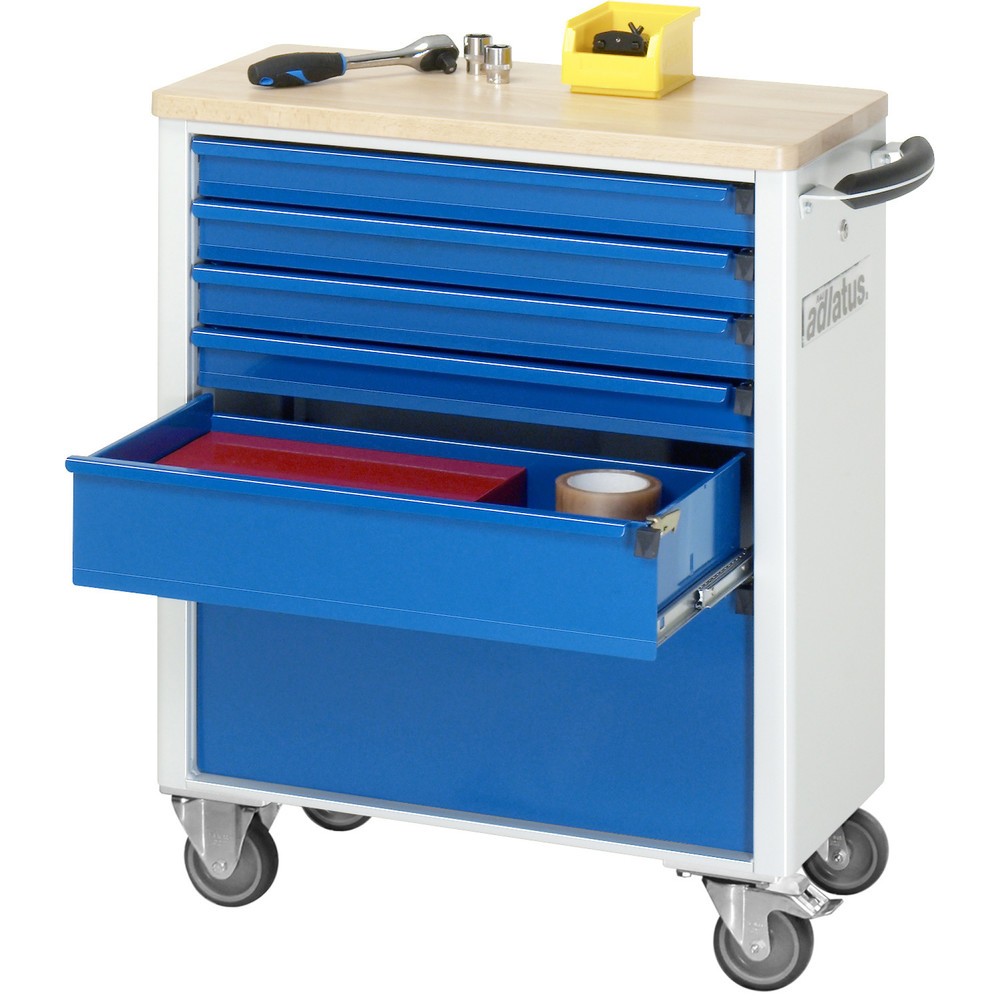 Immagine del prodotto n. 1: Carrello portautensili RAU serie adlatus 700, AxLxP 860 x 700 x 350 mm, 6 cassetti 4 x 65, 1 x 130, 1 x 260 mm, piano di lavoro in faggio