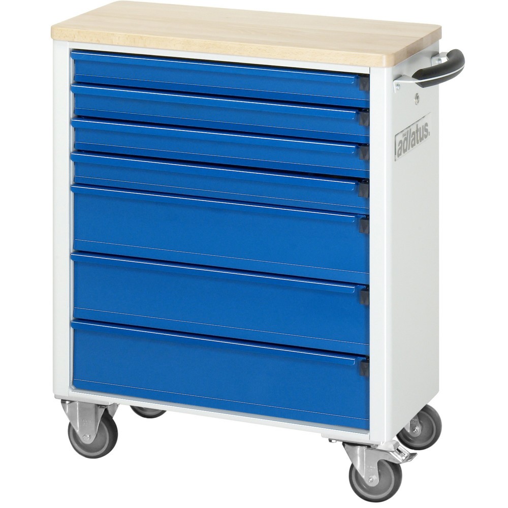 Immagine del prodotto n. 3: Carrello portautensili RAU serie adlatus 700, AxLxP 860 x 700 x 350 mm, 7 cassetti 4 x 65, 3 x 130 mm, piano di lavoro in faggio