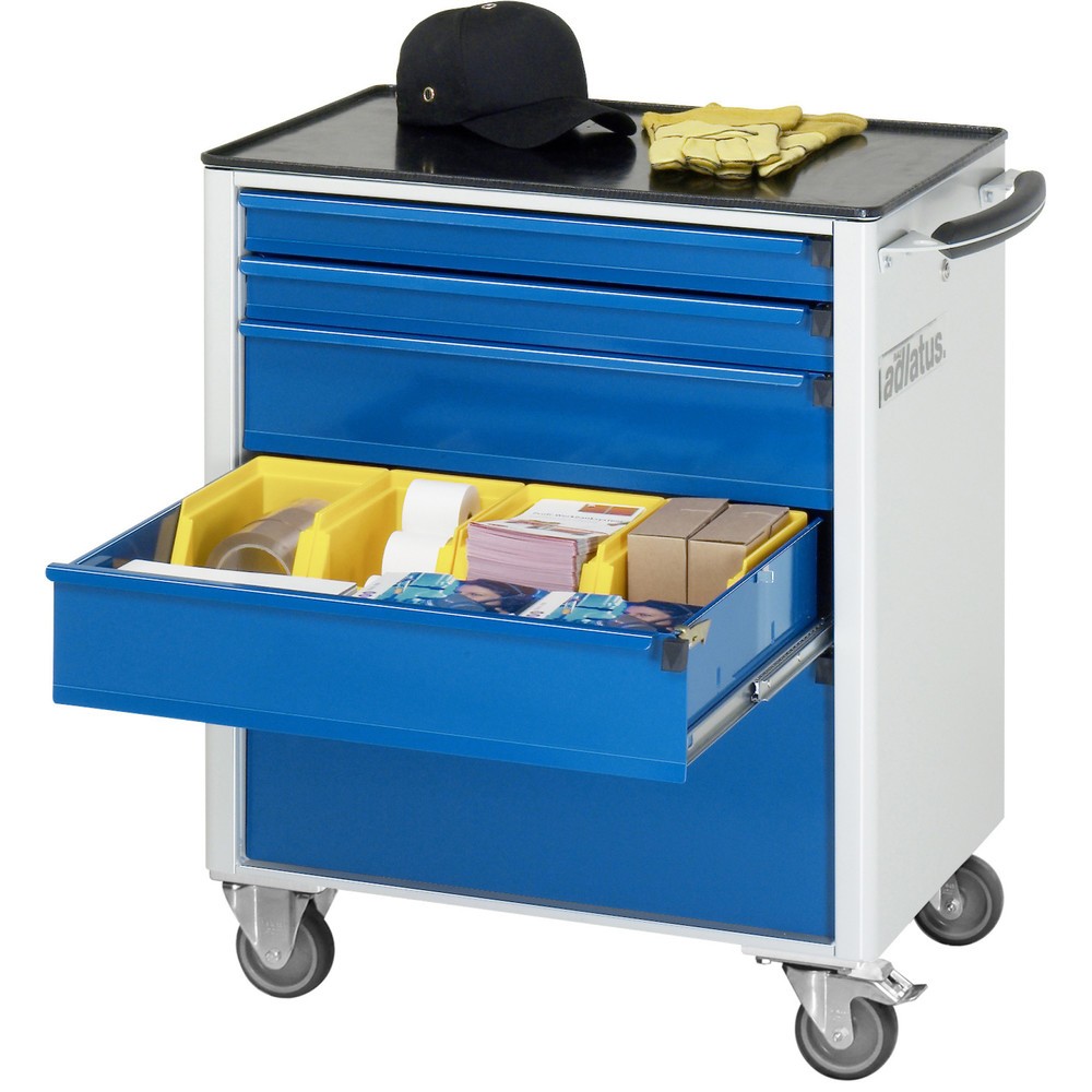 Immagine del prodotto n. 1: Carrello portautensili RAU serie adlatus 700, AxLxP 860 x 700 x 510 mm, 5 cassetti 2 x 65, 2 x 130, 1 x 260 mm, piano di lavoro in metallo