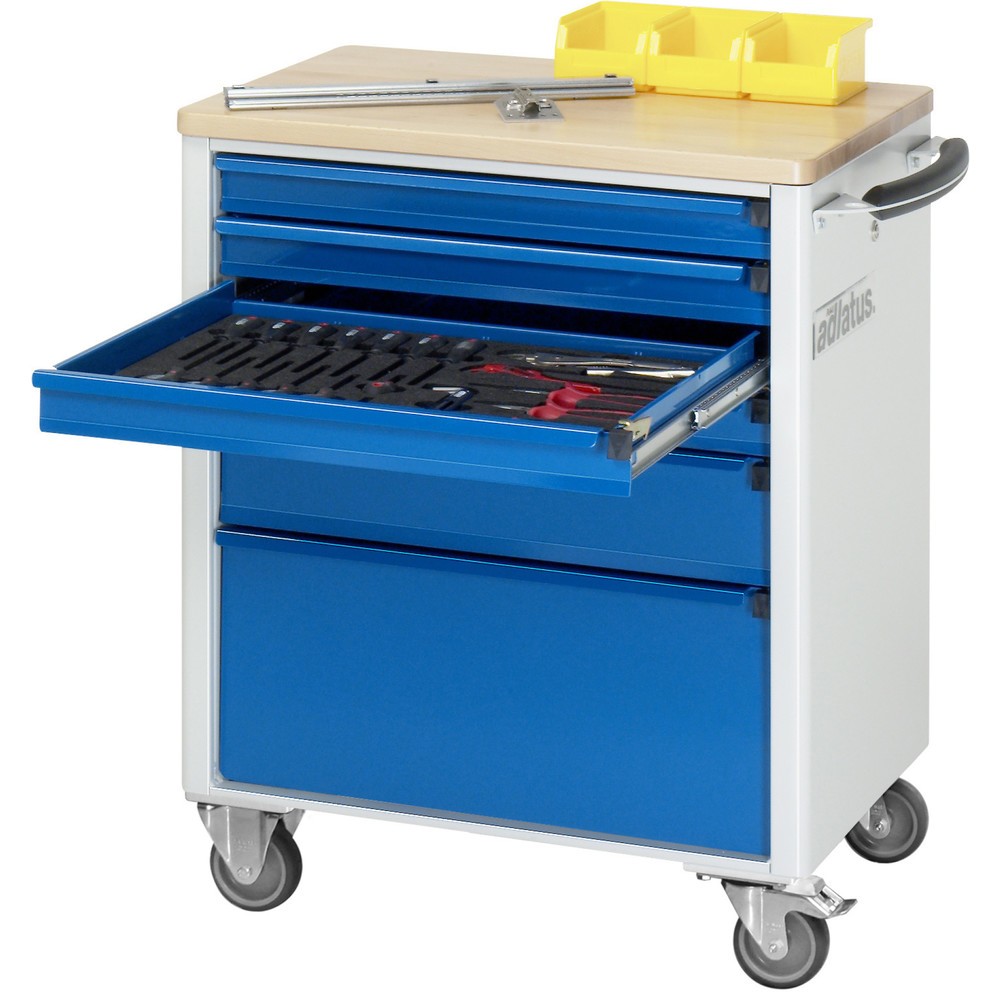 Immagine del prodotto n. 1: Carrello portautensili RAU serie adlatus 700, AxLxP 860 x 700 x 510 mm, 6 cassetti 4 x 65, 1 x 130, 1 x 260 mm, piano di lavoro in faggio