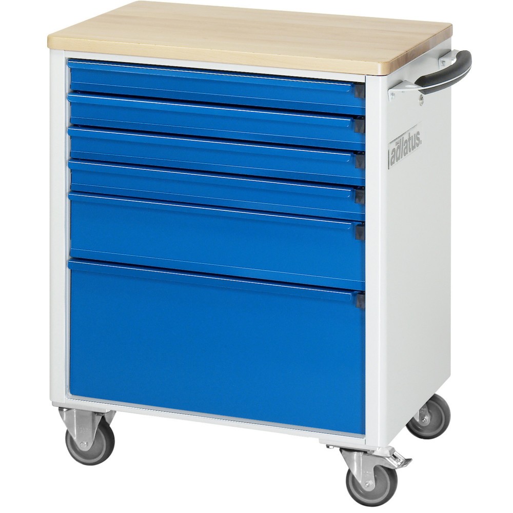 Immagine del prodotto n. 3: Carrello portautensili RAU serie adlatus 700, AxLxP 860 x 700 x 510 mm, 6 cassetti 4 x 65, 1 x 130, 1 x 260 mm, piano di lavoro in faggio