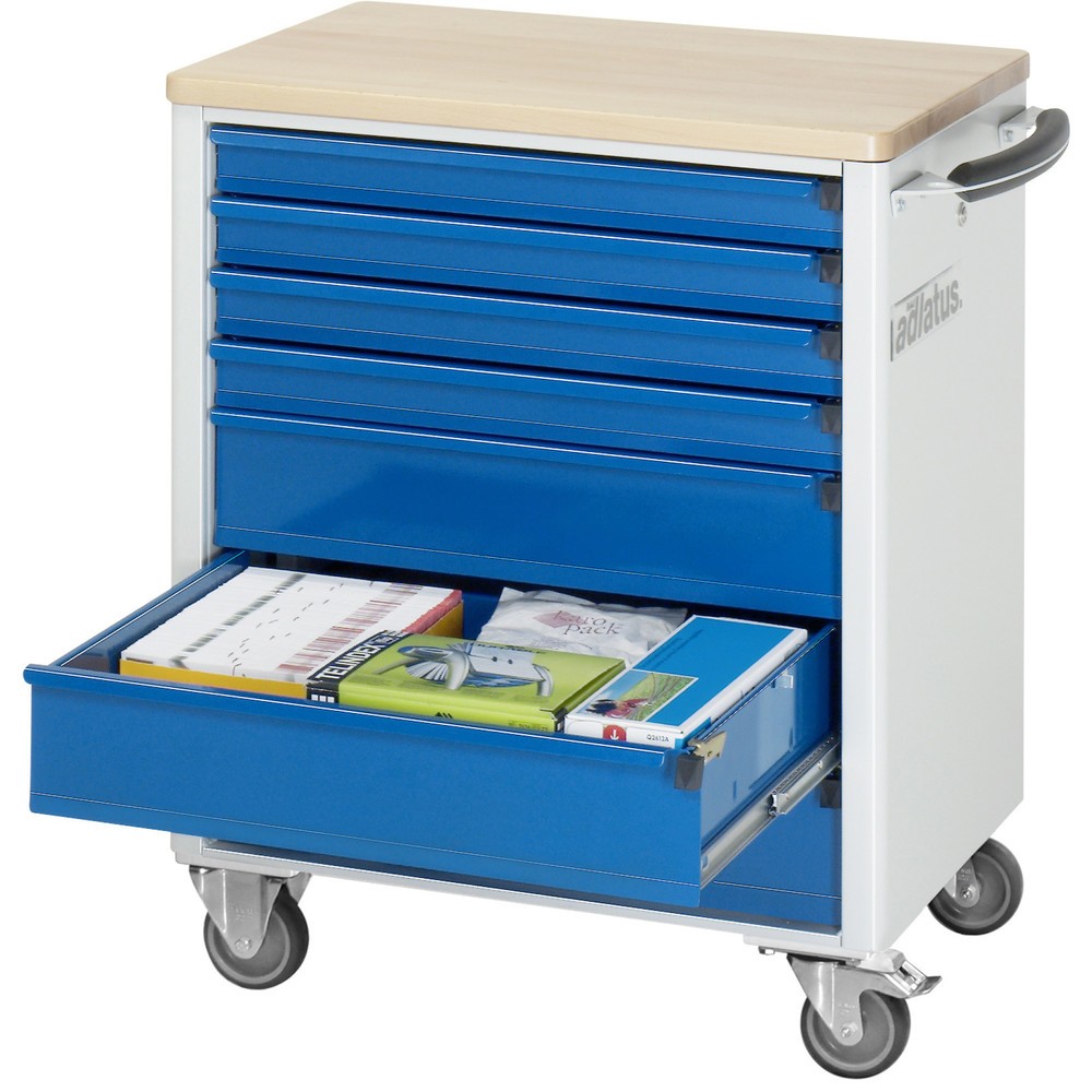 Immagine del prodotto n. 1: Carrello portautensili RAU serie adlatus 700, AxLxP 860 x 700 x 510 mm, 7 cassetti 4 x 130, 3 x 260 mm, piano di lavoro in faggio