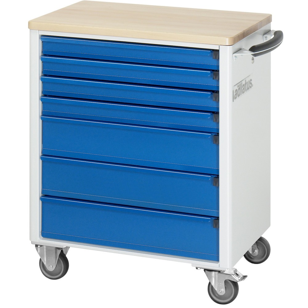 Immagine del prodotto n. 3: Carrello portautensili RAU serie adlatus 700, AxLxP 860 x 700 x 510 mm, 7 cassetti 4 x 130, 3 x 260 mm, piano di lavoro in faggio