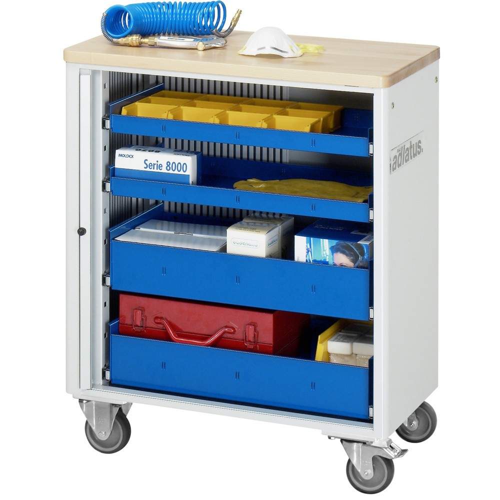 Immagine del prodotto n. 1: Carrello portautensili RAU serie adlatus 700, AxLxP 860 x 725 x 400 mm, 4 cassetti 2 x 40, 2 x 105 mm, piano di lavoro in faggio