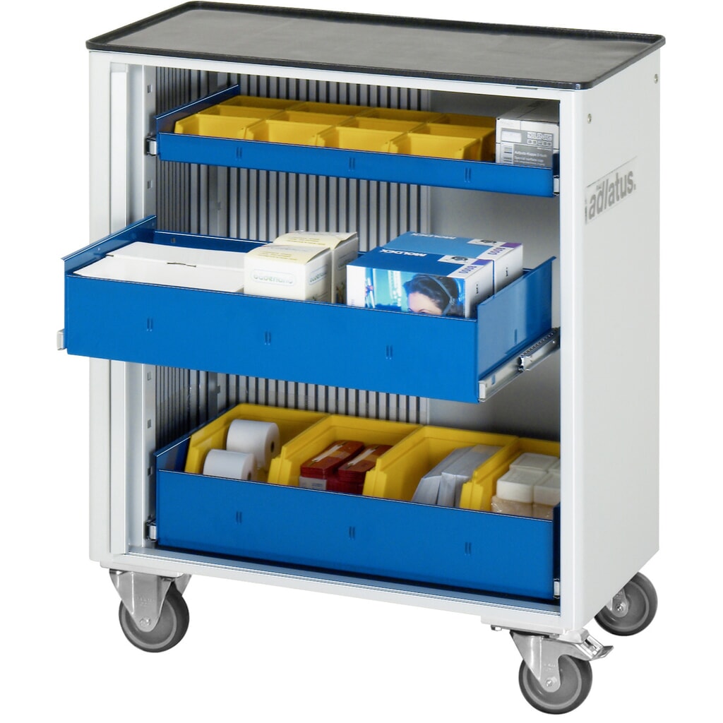 Immagine del prodotto n. 1: Carrello portautensili RAU serie adlatus 700, AxLxP 860 x 725 x 400 mm, 3 cassetti 1 x 40, 2 x 105 mm, piano di lavoro in metallo