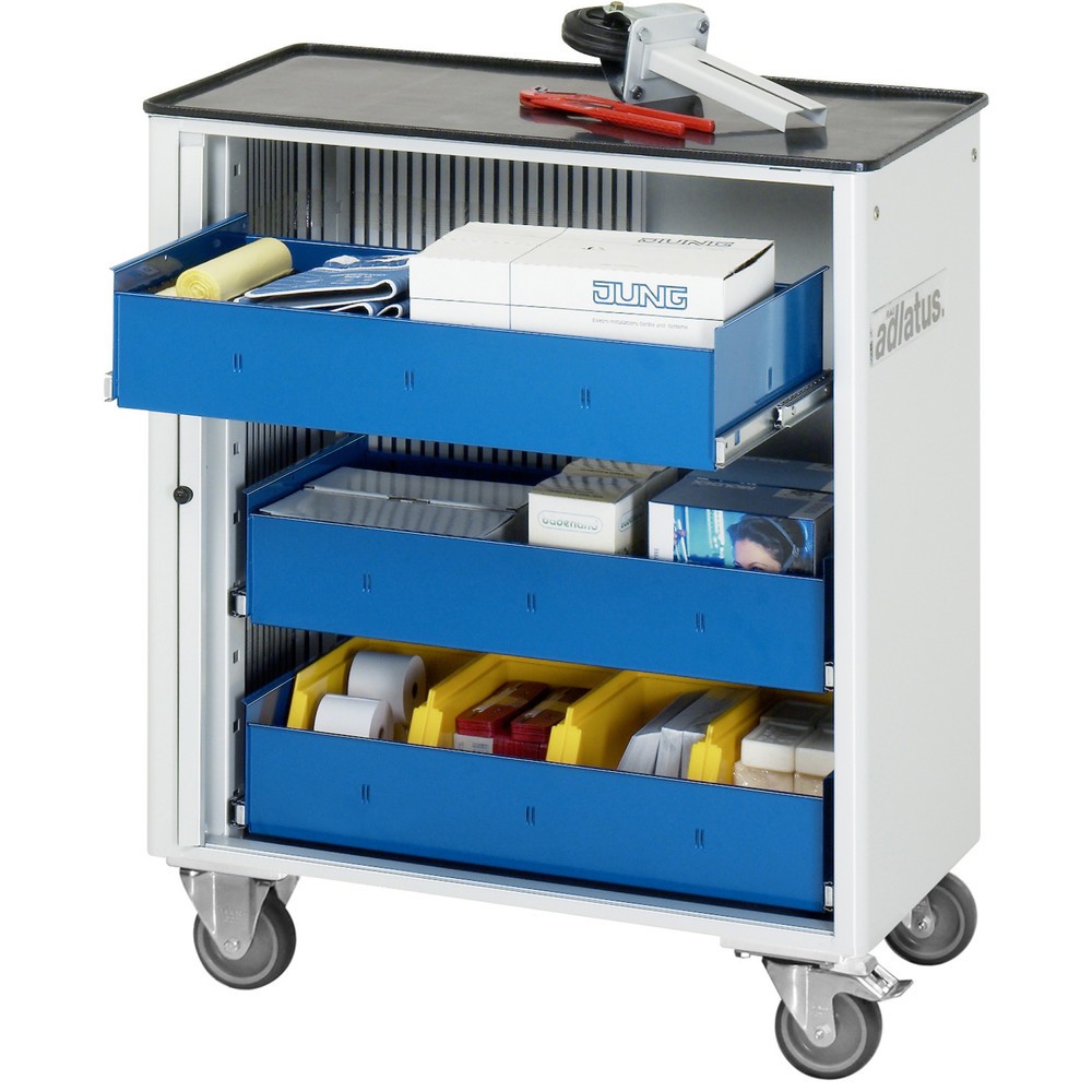 Immagine del prodotto: Carrello portautensili RAU serie adlatus 700, AxLxP 860 x 725 x 400 mm, 3 cassetti 3 x 105 mm, piano di lavoro in metallo