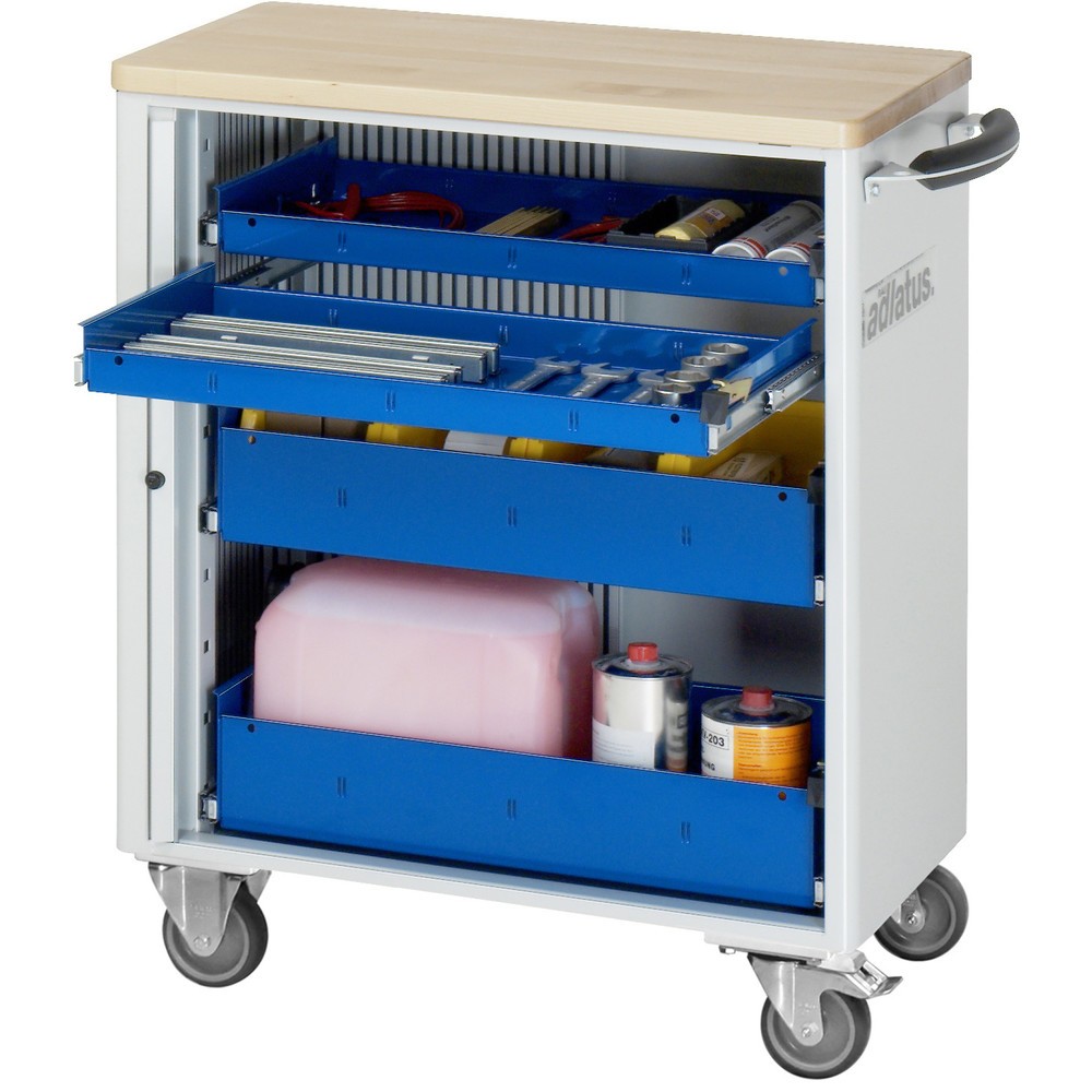 Immagine del prodotto n. 1: Carrello portautensili RAU serie adlatus 700, AxLxP 860 x 725 x 400 mm, 4 cassetti 2 x 40, 2 x 105 mm, piano di lavoro in faggio