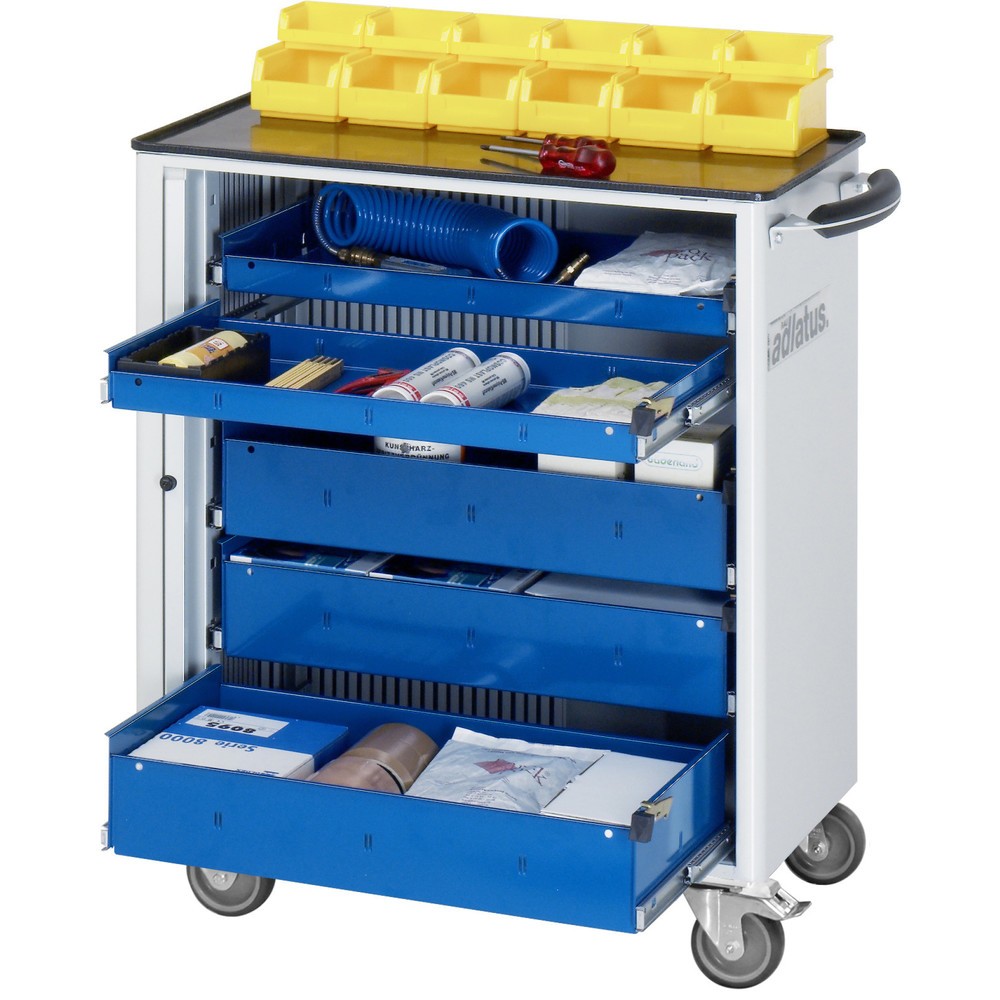Immagine del prodotto: Carrello portautensili RAU serie adlatus 700, AxLxP 860 x 725 x 400 mm, 5 cassetti 2 x 40, 3 x 105 mm, piano di lavoro in metallo