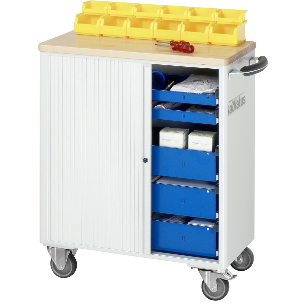 Immagine del prodotto n. 4: Carrello portautensili RAU serie adlatus 700, AxLxP 860 x 725 x 400 mm, 5 cassetti 2 x 40, 3 x 105 mm, piano di lavoro in faggio
