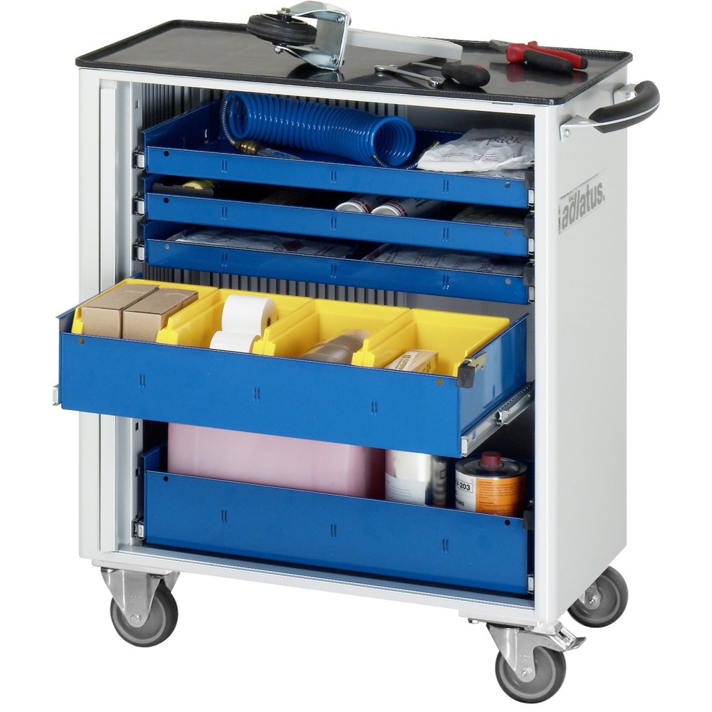 Immagine del prodotto: Carrello portautensili RAU serie adlatus 700, AxLxP 860 x 725 x 400 mm, 5 cassetti 3 x 40, 2 x 105 mm, piano di lavoro in metallo