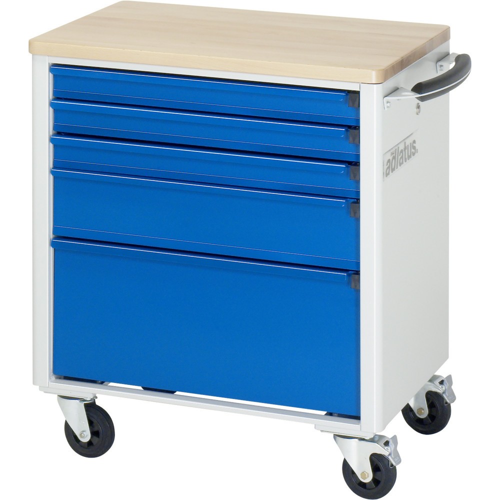 Immagine del prodotto n. 3: Carrello portautensili RAU serie adlatus 700, AxLxP 790 x 700 x 510 mm, 5 cassetti 3 x 65, 1 x 130, 1 x 260 mm, piano di lavoro in faggio