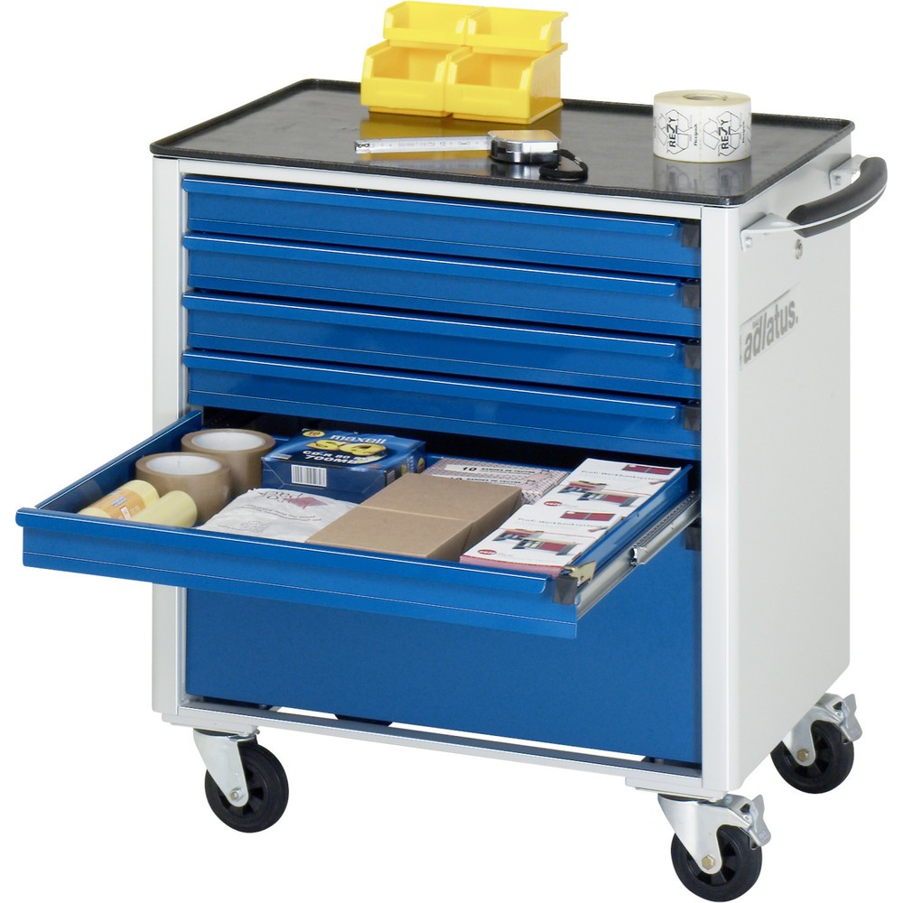 Immagine del prodotto n. 1: Carrello portautensili RAU serie adlatus 700, AxLxP 790 x 700 x 510 mm, 6 cassetti 5 x 65, 1 x 260 mm, piano di lavoro in metallo