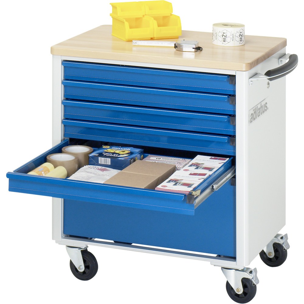 Immagine del prodotto n. 1: Carrello portautensili RAU serie adlatus 700, AxLxP 790 x 700 x 510 mm, 6 cassetti 5 x 65, 1 x 260 mm, piano di lavoro in faggio