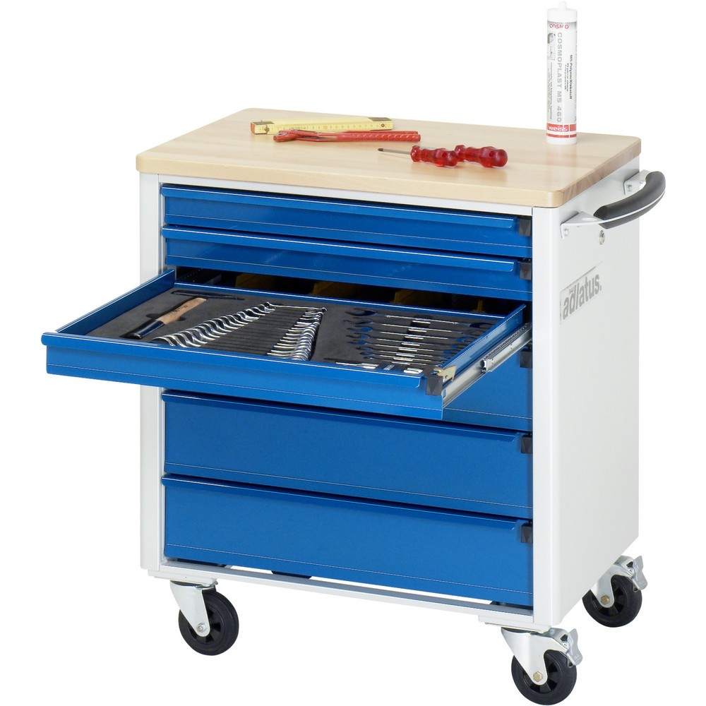 Immagine del prodotto n. 1: Carrello portautensili RAU serie adlatus 700, AxLxP 790 x 700 x 510 mm, 6 cassetti 3 x 65, 3 x 130 mm, piano di lavoro in faggio