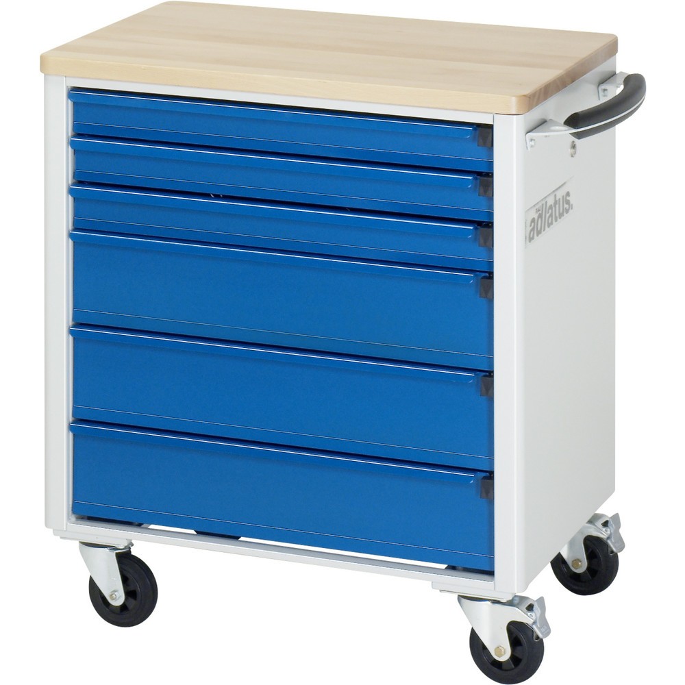 Immagine del prodotto n. 3: Carrello portautensili RAU serie adlatus 700, AxLxP 790 x 700 x 510 mm, 6 cassetti 3 x 65, 3 x 130 mm, piano di lavoro in faggio
