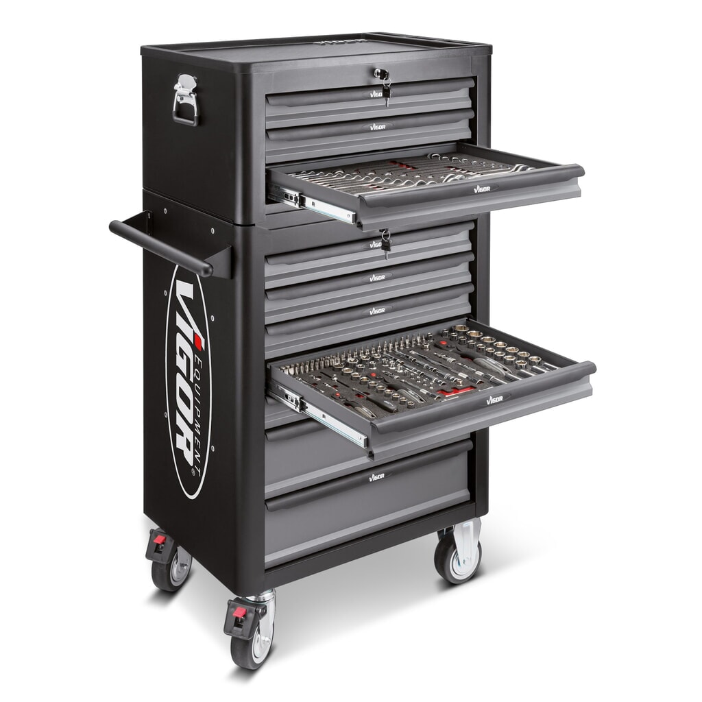 carrello utensili VIGOR® 1000, 7+ 3 cassetti+bauletto, vuoto Immagine del prodotto: carrello utensili VIGOR® 1000, 7+ 3 cassetti+bauletto, vuoto