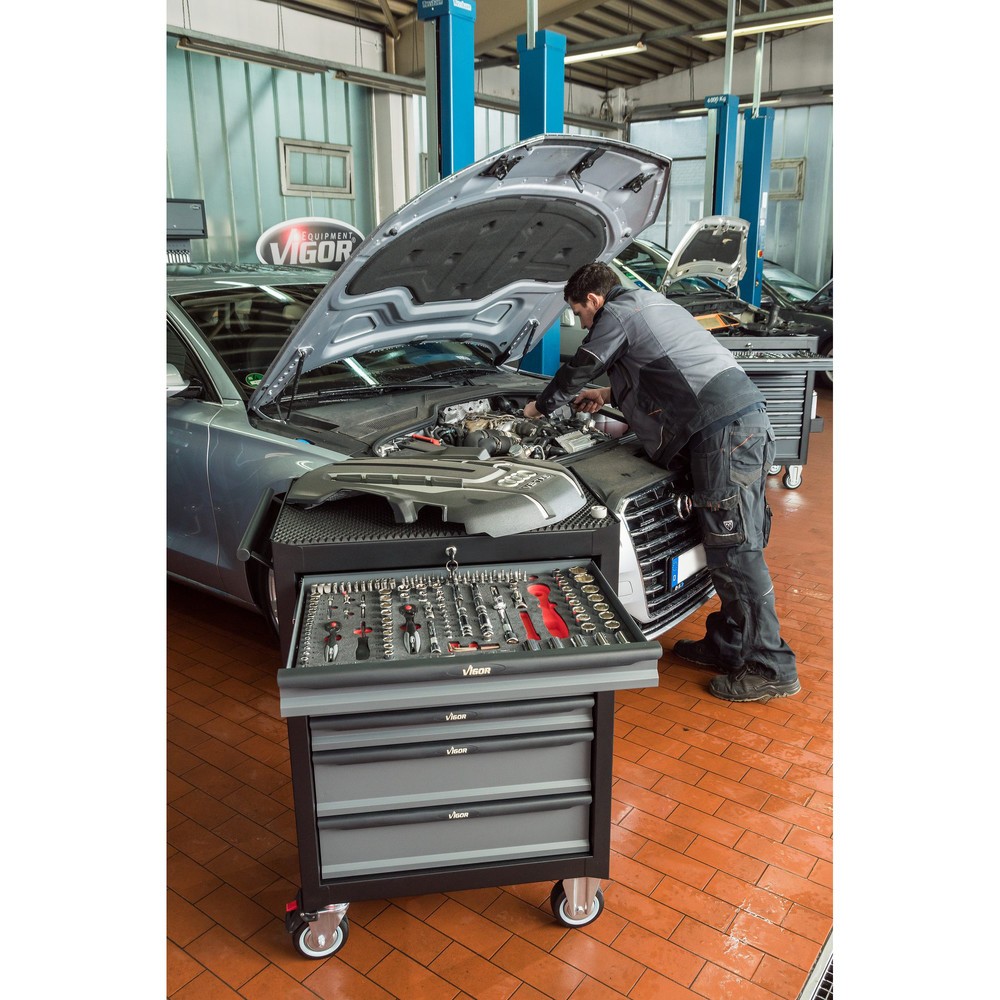 Immagine del prodotto n. 3: carrello utensili VIGOR® 500N, 7 incluso, con assortimento di 227 pezzi