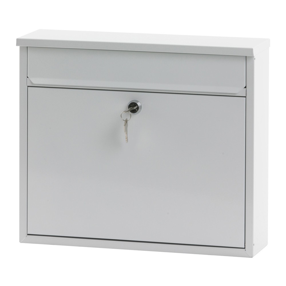 Immagine del prodotto n. 1: Cassetta delle lettere a parete Granadan, con serratura a cilindro, in acciaio zincato, bianco