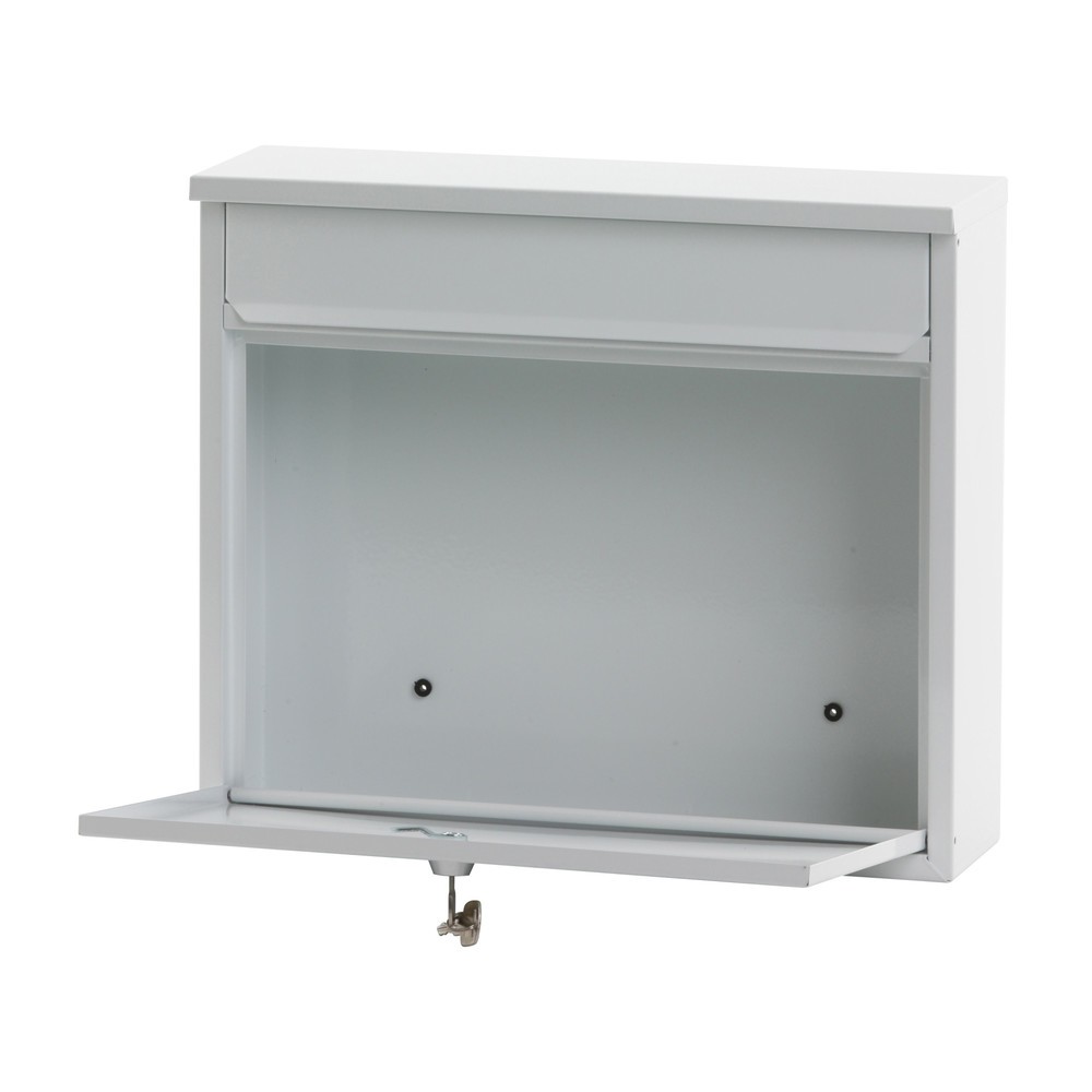 Immagine del prodotto n. 2: Cassetta delle lettere a parete Granadan, con serratura a cilindro, in acciaio zincato, bianco