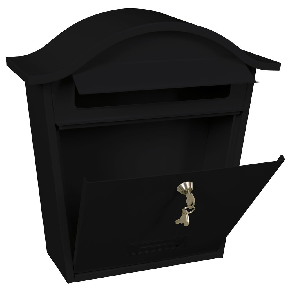 Immagine del prodotto n. 2: Cassetta delle lettere a parete Tatifan, in acciaio zincato, con serratura a cilindro, nero