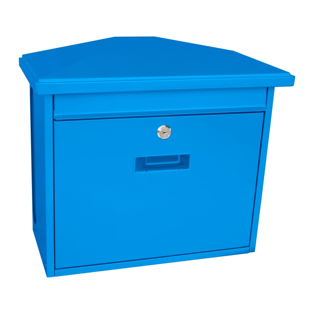 Cassetta delle lettere a parete Zamoran, in acciaio zincato, blu Immagine del prodotto: Cassetta delle lettere a parete Zamoran, in acciaio zincato, blu
