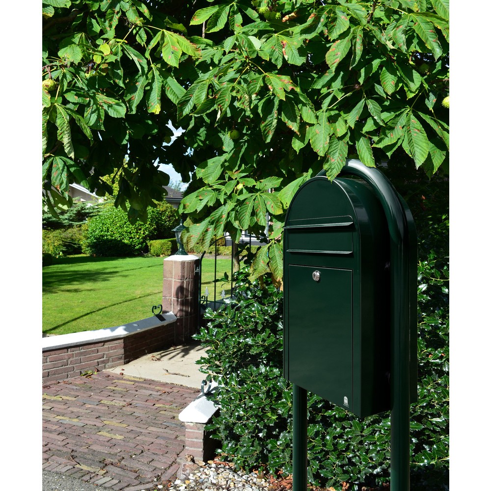 Immagine del prodotto n. 2: Cassetta delle lettere Bobi con apertura, AxLaxLu 500 x 320 x 210 mm, acciaio zincato, verde