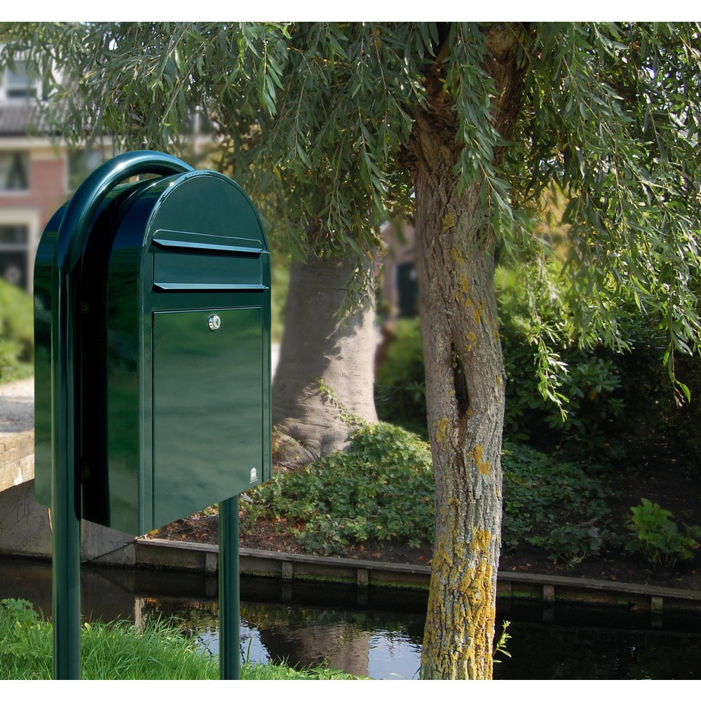 Immagine del prodotto n. 3: Cassetta delle lettere Bobi con apertura, AxLaxLu 500 x 320 x 210 mm, acciaio zincato, verde