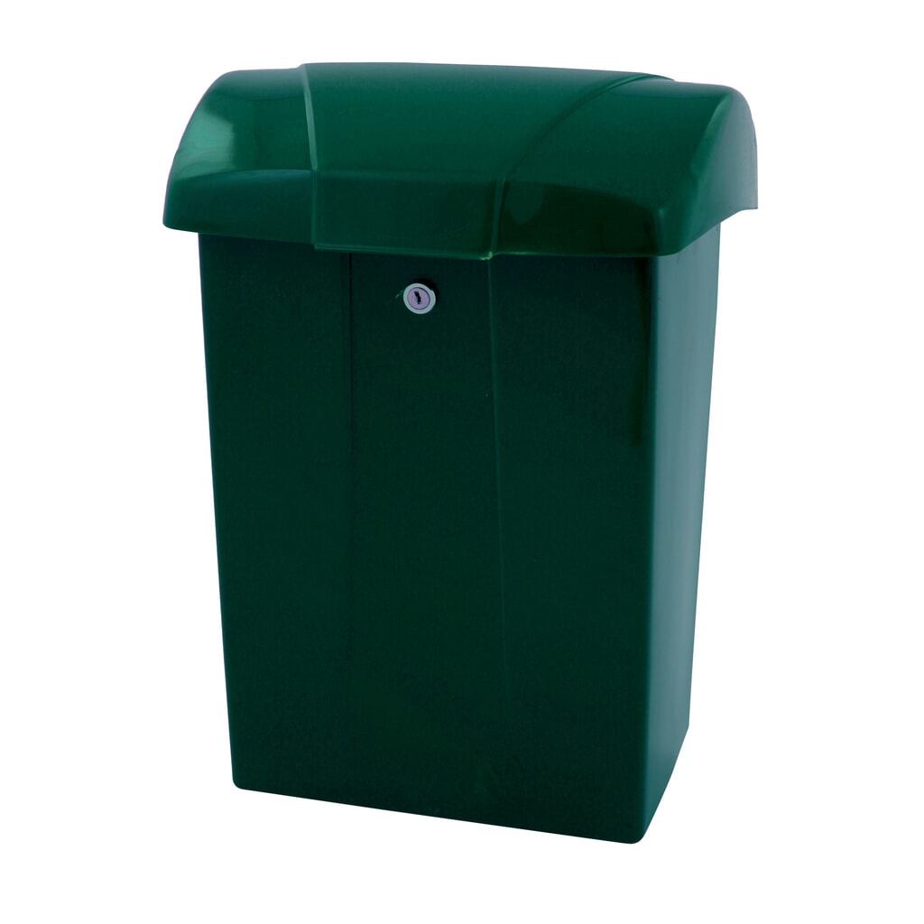 Cassetta delle lettere in plastica con copertura protettiva, chiudibile a chiave, verde Immagine del prodotto: Cassetta delle lettere in plastica con copertura protettiva, chiudibile a chiave, verde