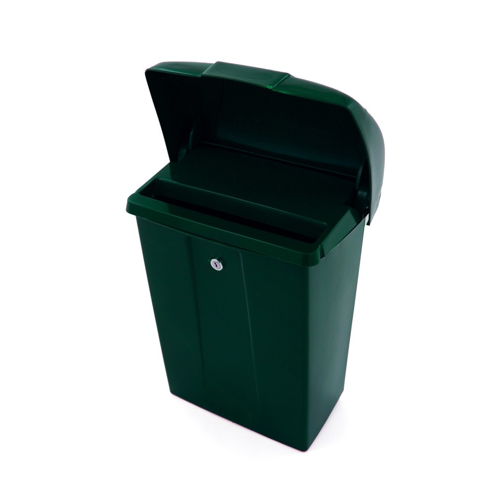 Immagine del prodotto n. 3: Cassetta delle lettere in plastica con copertura protettiva, chiudibile a chiave, verde