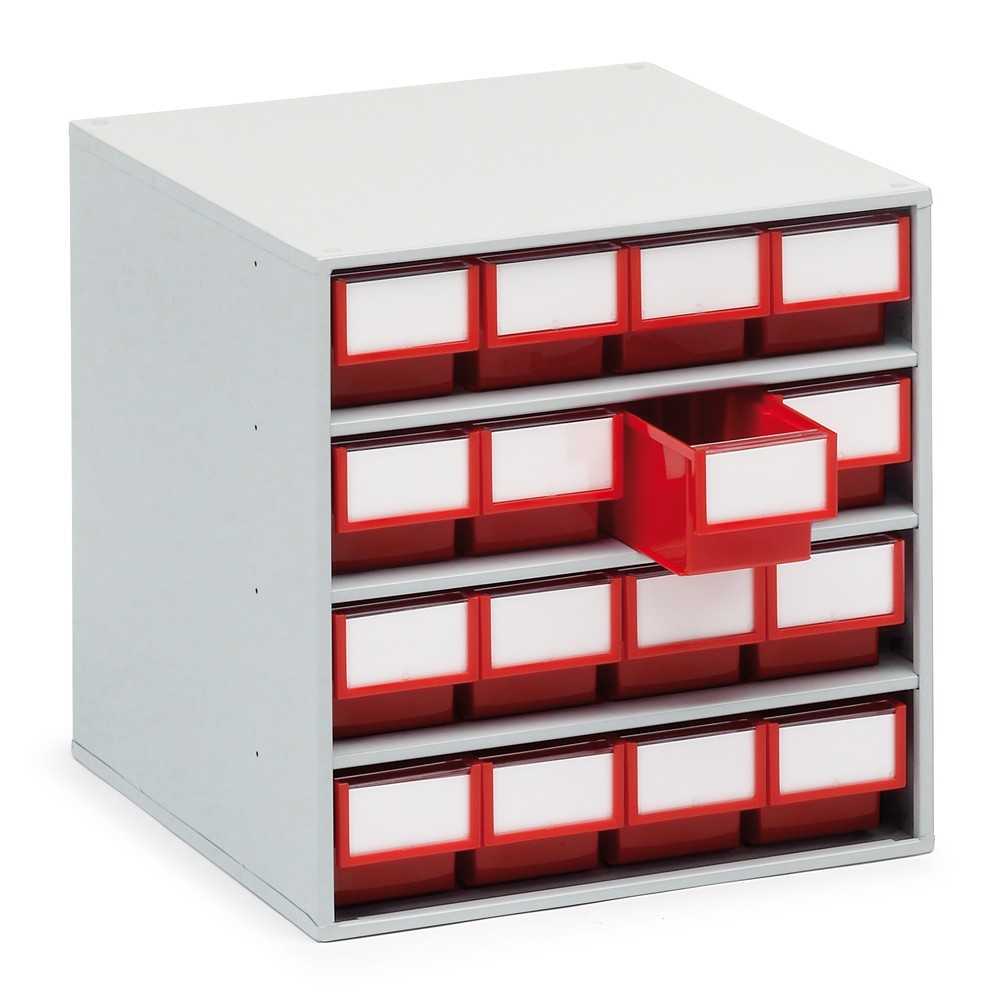 Immagine del prodotto: Cassettiera, 16 cassetti, profondità 400 mm, rosso