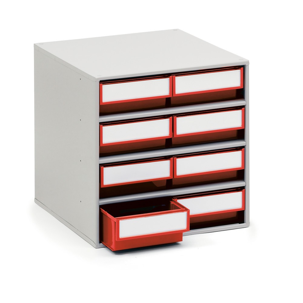 Immagine del prodotto: Cassettiera, 8 cassetti, profondità 400 mm, rosso
